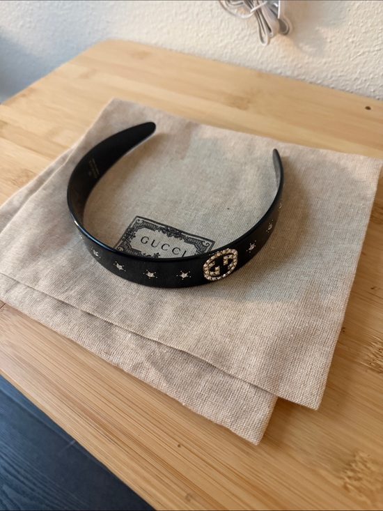 Gucci Accessories - Gucci Black Crystal GG Star-Studded Headband